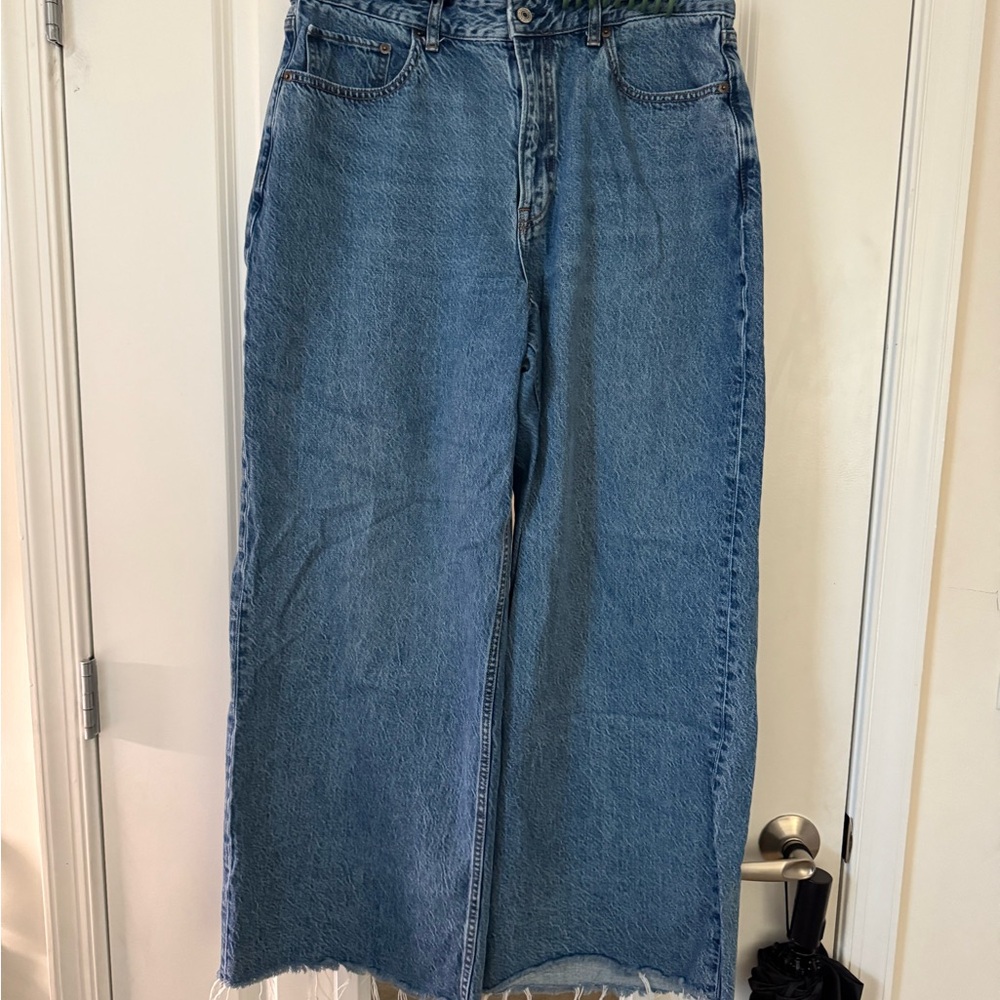 Abercrombie & Fitch Blue Wide Leg Jeans